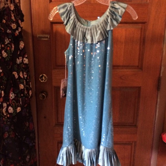 Turquoise Sequin Betsey Johnson Dress - Picture 1 of 5